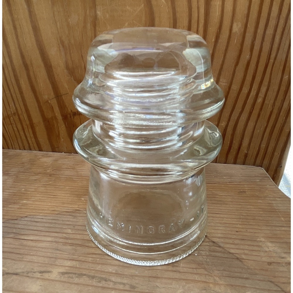 Hemingray 17 Clear Glass Insulator Vintage Collectible Industrial Decor